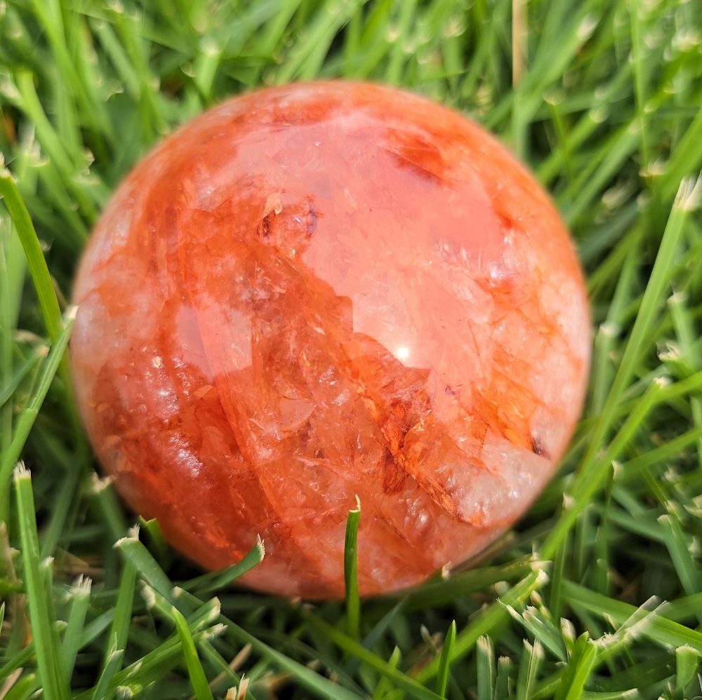 Gorgeous 68mm Fire Quartz Sphere